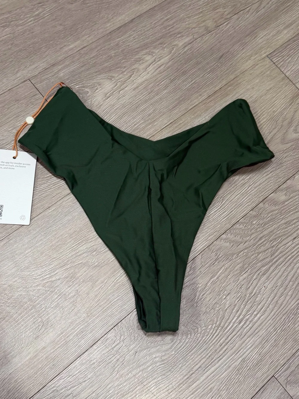 Quince Italian High-Leg Bikini Bottom dark green